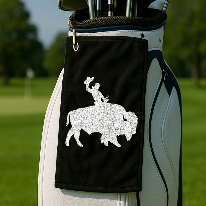Distressed Guy On A Buffalo Golf Towel