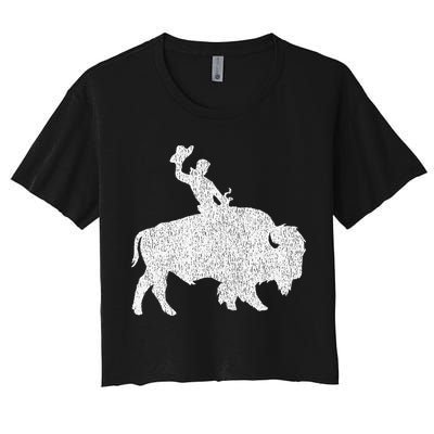 Distressed Guy On A Buffalo Crop Top