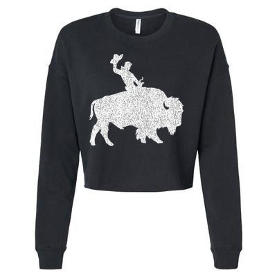 Distressed Guy On A Buffalo Cropped Pullover Crew