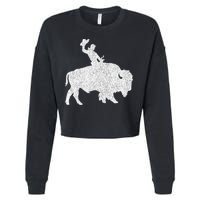 Distressed Guy On A Buffalo Cropped Pullover Crew