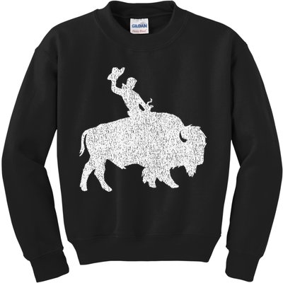 Distressed Guy On A Buffalo Kids Sweatshirt