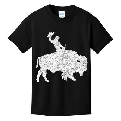 Distressed Guy On A Buffalo Kids T-Shirt