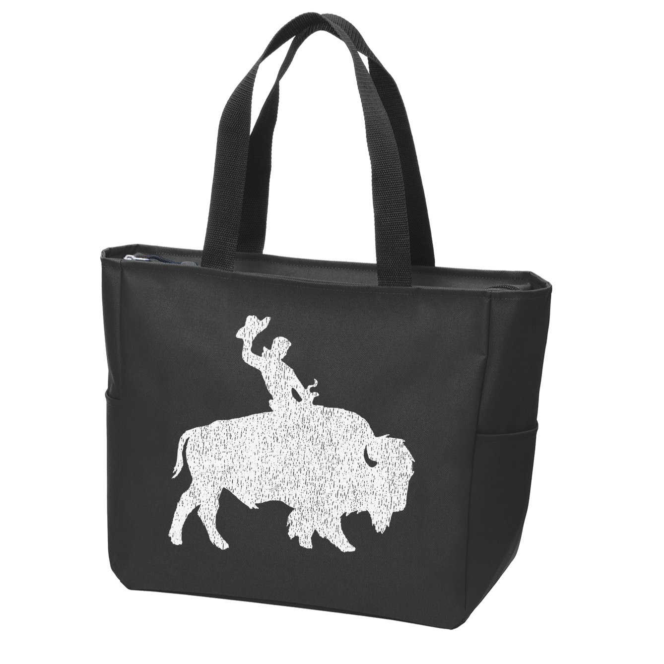 Distressed Guy On A Buffalo Zip Tote Bag