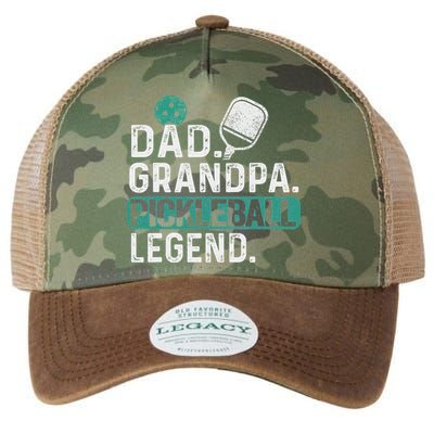 Dad Grandpa Pickleball Legend Player Funny Pickle Ball Legacy Tie Dye Trucker Hat
