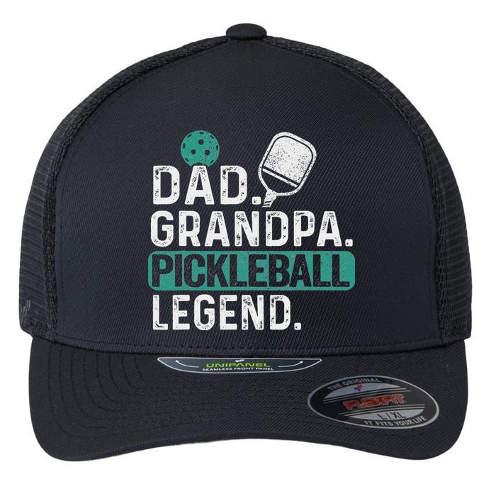 Dad Grandpa Pickleball Legend Player Funny Pickle Ball Flexfit Unipanel Trucker Cap