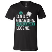 Dad Grandpa Pickleball Legend Player Funny Pickle Ball V-Neck T-Shirt