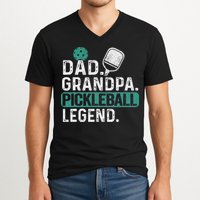 Dad Grandpa Pickleball Legend Player Funny Pickle Ball V-Neck T-Shirt