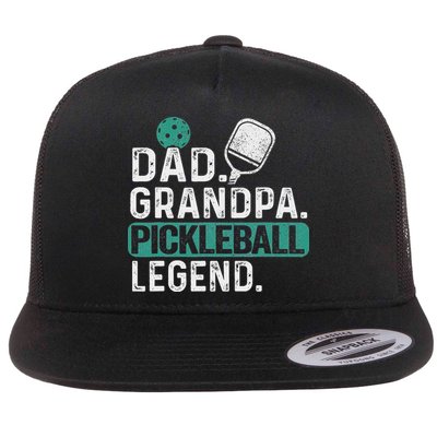 Dad Grandpa Pickleball Legend Player Funny Pickle Ball Flatbill Hat