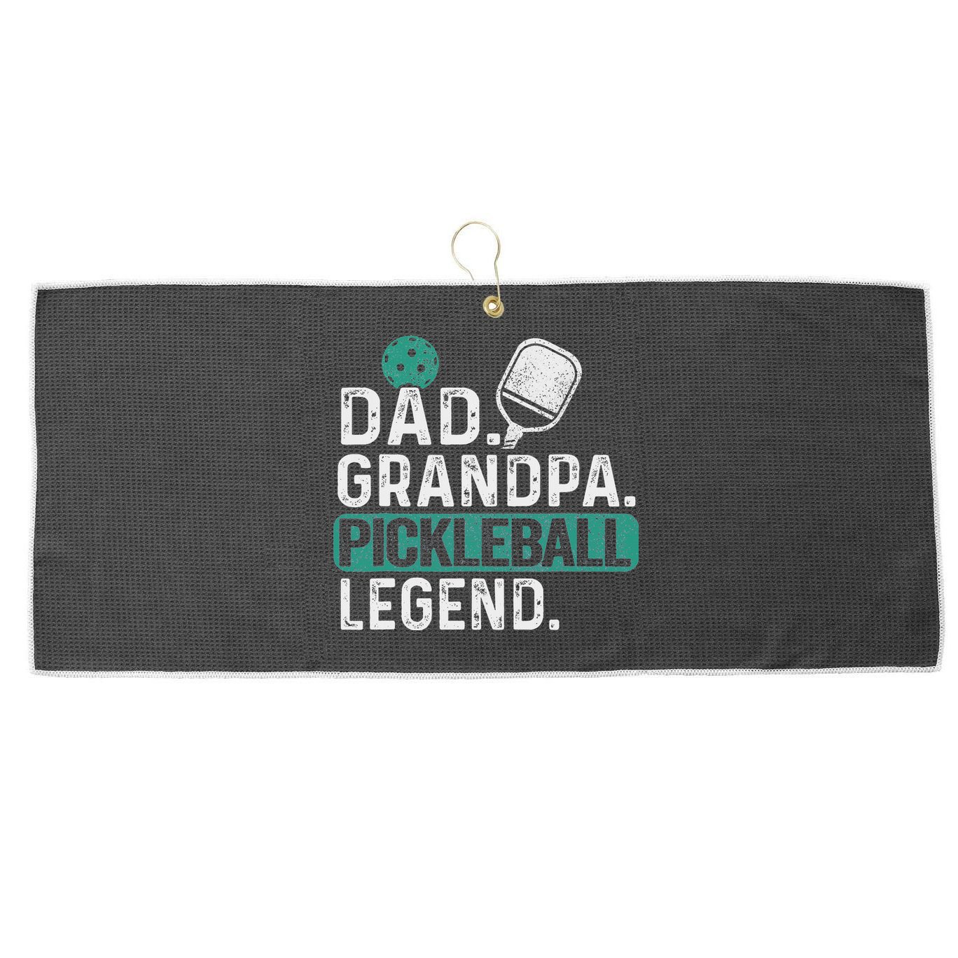 Dad Grandpa Pickleball Legend Player Funny Pickle Ball Large Microfiber Waffle Golf Towel