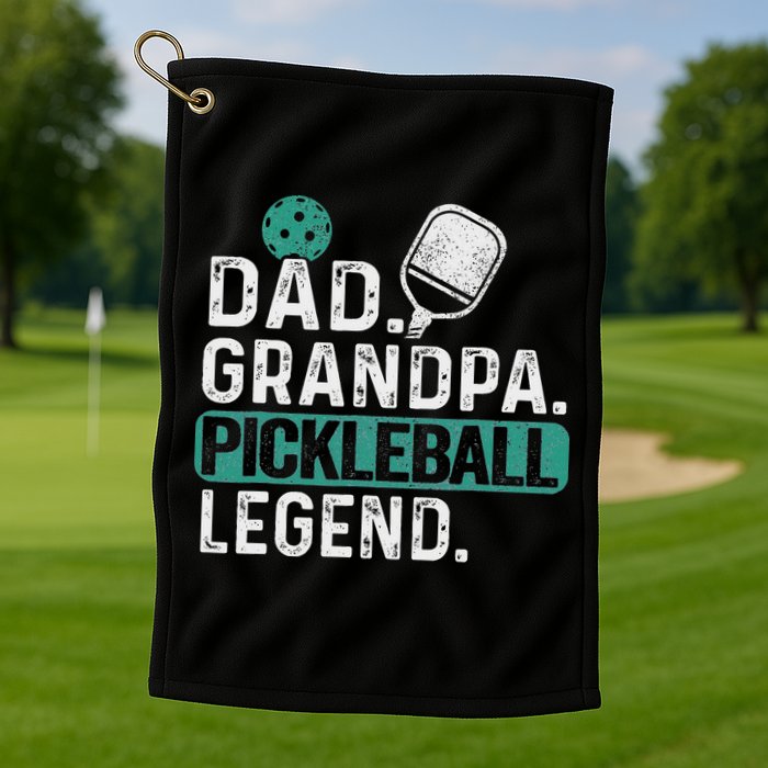 Dad Grandpa Pickleball Legend Player Funny Pickle Ball Golf Towel