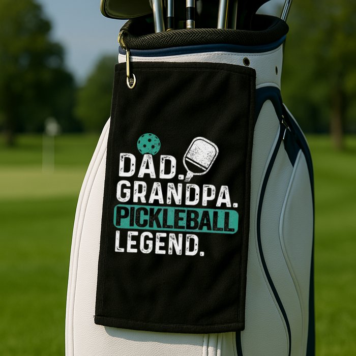 Dad Grandpa Pickleball Legend Player Funny Pickle Ball Golf Towel