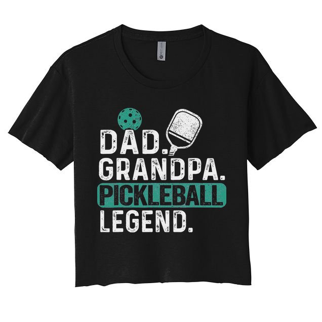 Dad Grandpa Pickleball Legend Player Funny Pickle Ball Crop Top