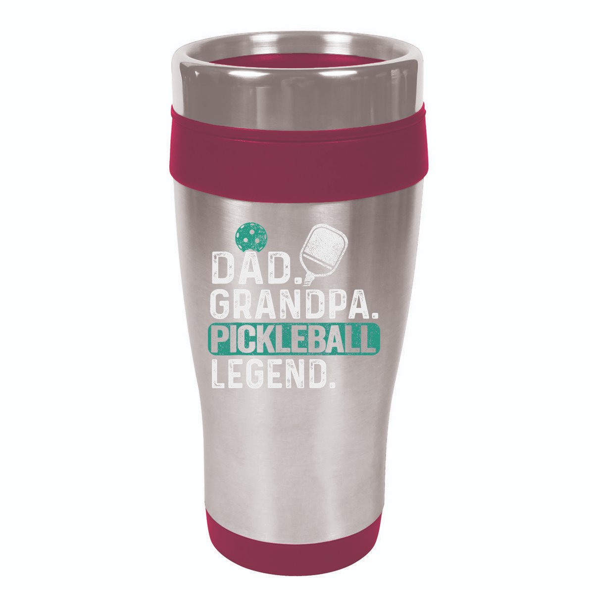 Dad Grandpa Pickleball Legend Player Funny Pickle Ball 16oz Travel Tumbler