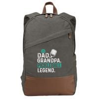 Dad Grandpa Pickleball Legend Player Funny Pickle Ball Cotton Canvas Backpack