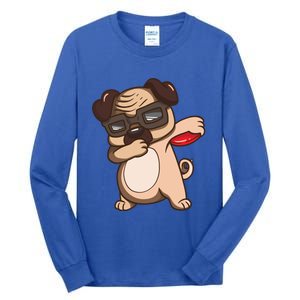 Disc Golf Pug Dog Gift Funny Disc Golfing Funny Gift Gift Tall Long Sleeve T-Shirt