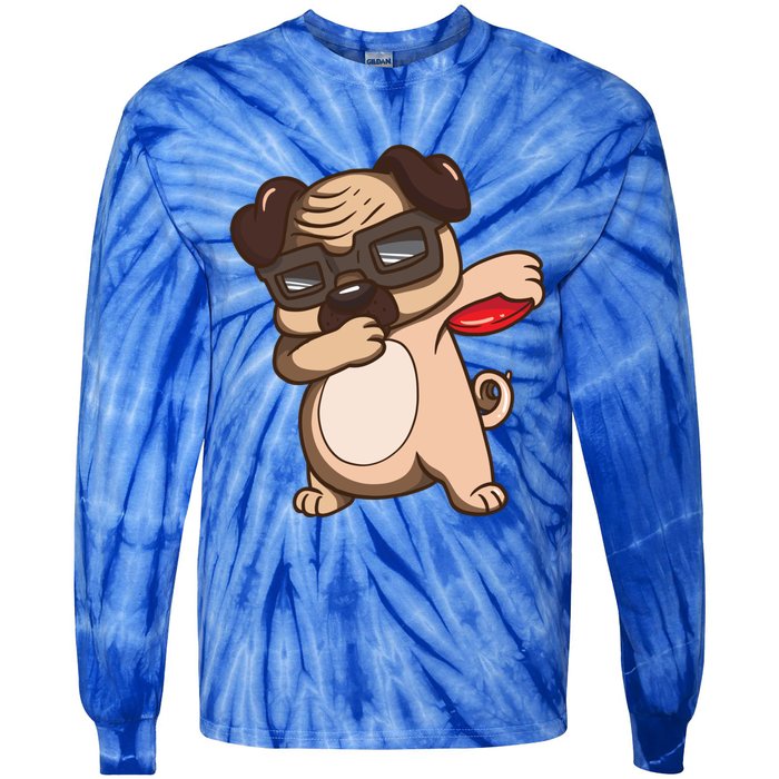 Disc Golf Pug Dog Gift Funny Disc Golfing Funny Gift Gift Tie-Dye Long Sleeve Shirt