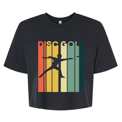 Disc Golf  Player Silhouette Sport Gift Bella+Canvas Jersey Crop Tee