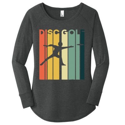 Disc Golf  Player Silhouette Sport Gift Women's Perfect Tri Tunic Long Sleeve Shirt