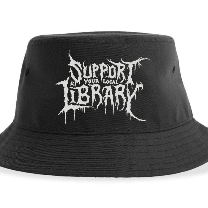 Death Gothic Print Support Your Local Library Style Lovers  Sustainable Bucket Hat