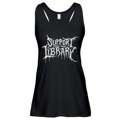 Death Gothic Print Support Your Local Library Style Lovers  Ladies Essential Flowy Tank