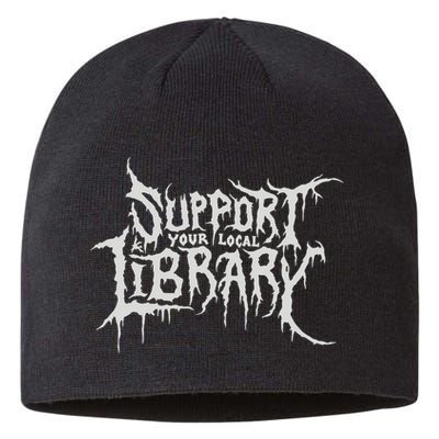 Death Gothic Print Support Your Local Library Style Lovers  Sustainable Beanie