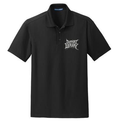 Death Gothic Print Support Your Local Library Style Lovers  Dry Zone Grid Polo