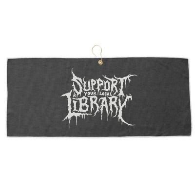 Death Gothic Print Support Your Local Library Style Lovers  Large Microfiber Waffle Golf Towel