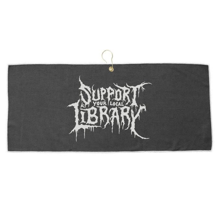 Death Gothic Print Support Your Local Library Style Lovers  Large Microfiber Waffle Golf Towel