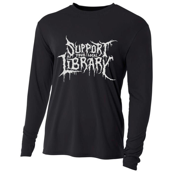 Death Gothic Print Support Your Local Library Style Lovers  Cooling Performance Long Sleeve Crew