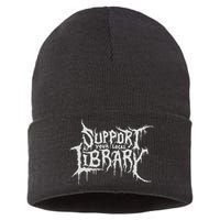 Death Gothic Print Support Your Local Library Style Lovers  Sustainable Knit Beanie