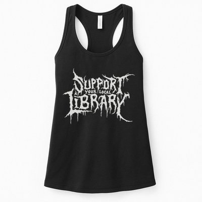 Death Gothic Print Support Your Local Library Style Lovers  Womens Tank Top