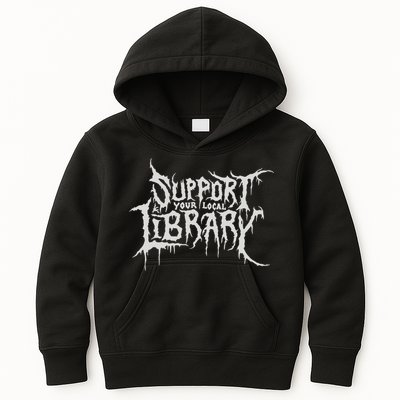 Death Gothic Print Support Your Local Library Style Lovers  Kids Hoodie