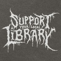 Death Gothic Print Support Your Local Library Style Lovers  Cotton Canvas Backpack