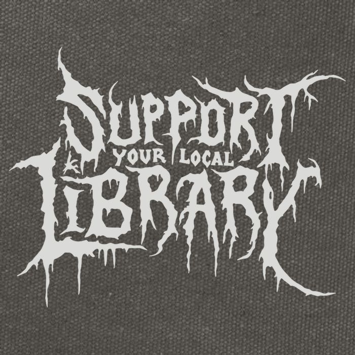 Death Gothic Print Support Your Local Library Style Lovers  Cotton Canvas Backpack