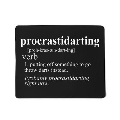 Darts Gifts Procrastidarting Funny Dart Player Mousepad