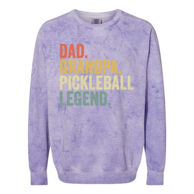 Dad Grandpa Pickleball Legend Funny Fathers Day Gift Colorblast Crewneck Sweatshirt