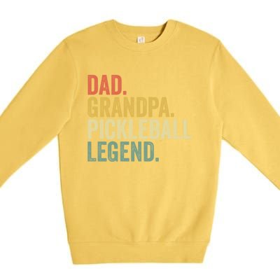 Dad Grandpa Pickleball Legend Funny Fathers Day Gift Premium Crewneck Sweatshirt