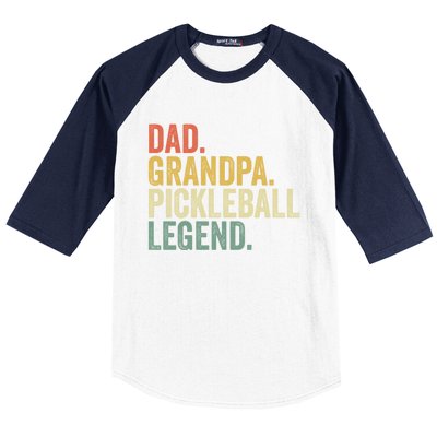 Dad Grandpa Pickleball Legend Funny Fathers Day Gift Baseball Sleeve Shirt