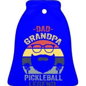 Dad Grandpa Pickleball Legend Funny Saying Fathers Day Cool Meaningful Gift Ceramic Bell Ornament