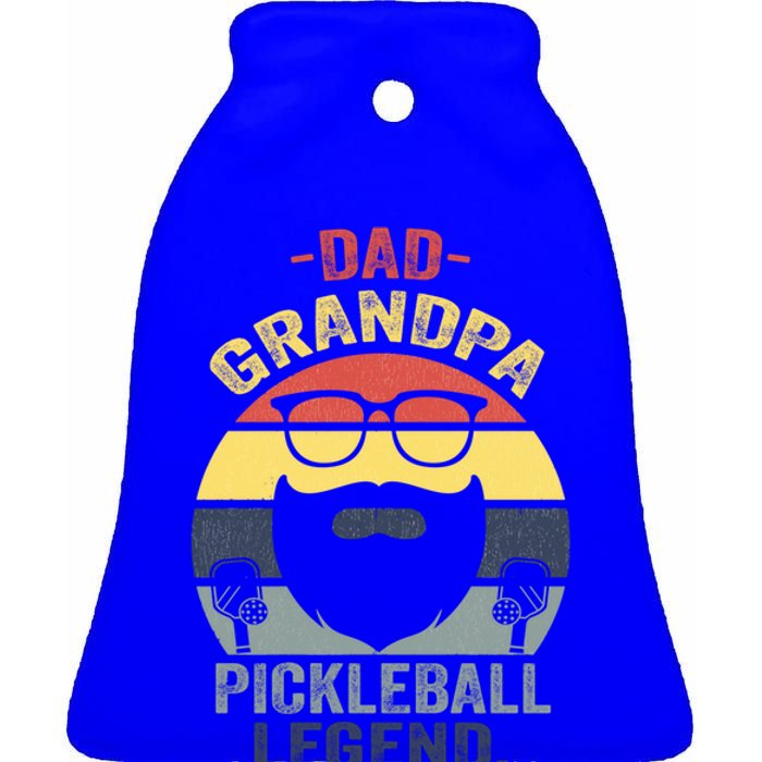 Dad Grandpa Pickleball Legend Funny Saying Fathers Day Cool Meaningful Gift Ceramic Bell Ornament