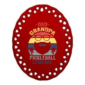 Dad Grandpa Pickleball Legend Funny Saying Fathers Day Cool Meaningful Gift Ceramic Oval Ornament