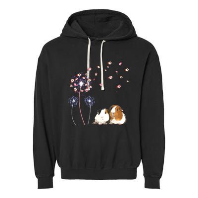 Dandelion Guinea Pig Cute Guinea Pig Floral Dandelion Spread Garment-Dyed Fleece Hoodie