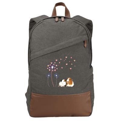 Dandelion Guinea Pig Cute Guinea Pig Floral Dandelion Spread Cotton Canvas Backpack