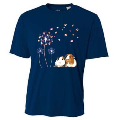 Dandelion Guinea Pig Cute Guinea Pig Floral Dandelion Spread Cooling Performance Crew T-Shirt