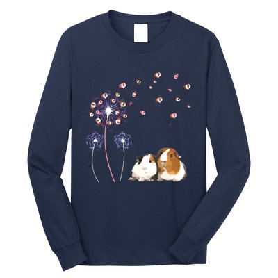 Dandelion Guinea Pig Cute Guinea Pig Floral Dandelion Spread Long Sleeve Shirt