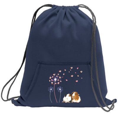 Dandelion Guinea Pig Cute Guinea Pig Floral Dandelion Spread Sweatshirt Cinch Pack Bag