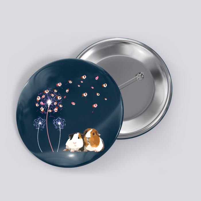 Dandelion Guinea Pig Cute Guinea Pig Floral Dandelion Spread Button