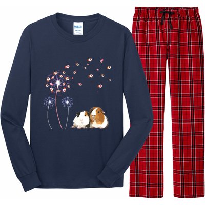 Dandelion Guinea Pig Cute Guinea Pig Floral Dandelion Spread Long Sleeve Pajama Set