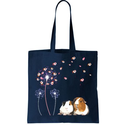 Dandelion Guinea Pig Cute Guinea Pig Floral Dandelion Spread Tote Bag