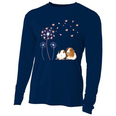 Dandelion Guinea Pig Cute Guinea Pig Floral Dandelion Spread Cooling Performance Long Sleeve Crew